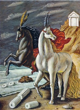  Chirico Lienzo - los caballos divinos 1963 Giorgio de Chirico Surrealismo metafísico
